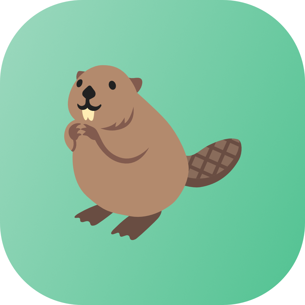 Beaverfy Icon (a beaver on a gradient background)